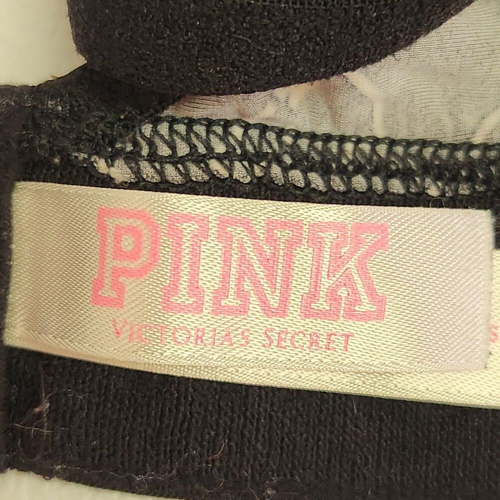 PINK Victoria’s Secret Wear Everywhere Wireless Bra Women’s 32C Black White Logo - Picture 5 of 7